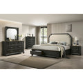 Josalina 5 Piece Brown Modern Contemporary Solid Wood And Veneers Fabric Storage Bedroom Set