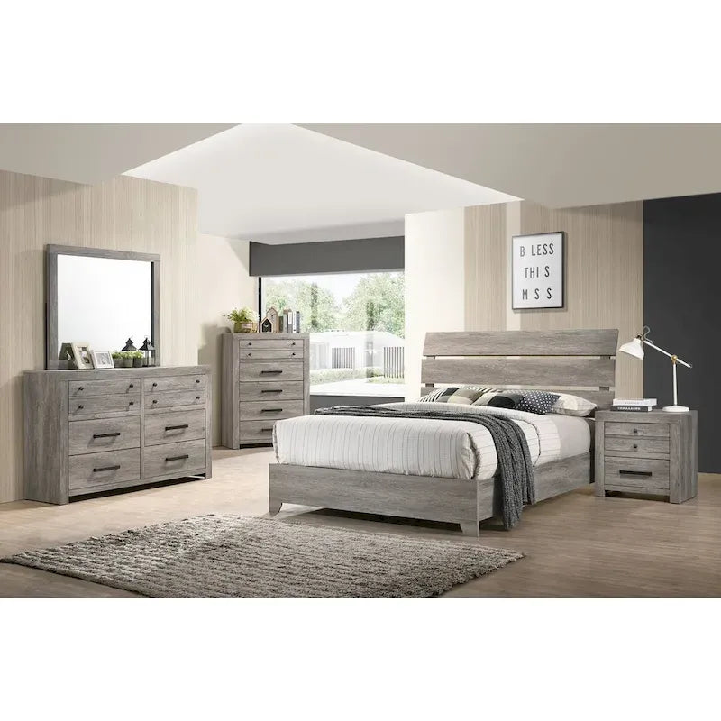 Perrine Gray Platform Bed