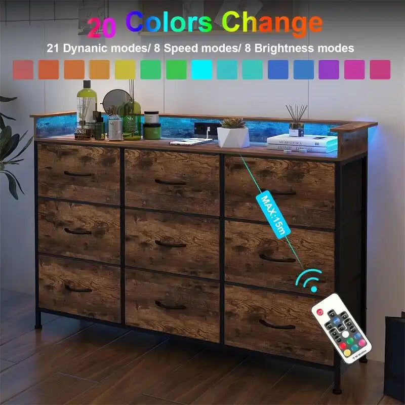 White Dresser with LED Light