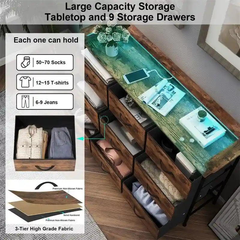 White Dresser with LED Light