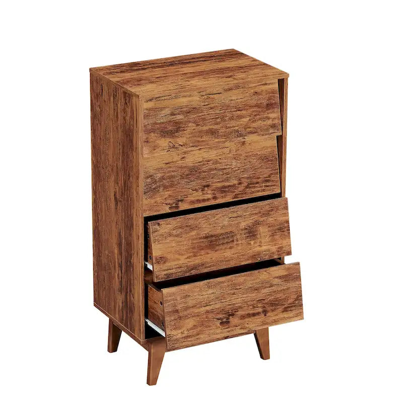 4 Drawer Double Dresser Features Vintage-style and Bevel Design