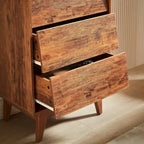 4 Drawer Double Dresser Features Vintage-style and Bevel Design