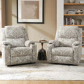 Larry Traditional Floral Dual Motor Heated Lift Assist Power Recliner with Massage Set of 2 by