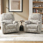 Larry Traditional Floral Dual Motor Heated Lift Assist Power Recliner with Massage Set of 2 by