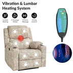 Larry Traditional Floral Dual Motor Heated Lift Assist Power Recliner with Massage Set of 2 by