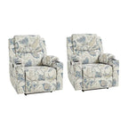 Larry Traditional Floral Dual Motor Heated Lift Assist Power Recliner with Massage Set of 2 by