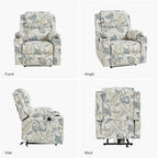 Larry Traditional Floral Dual Motor Heated Lift Assist Power Recliner with Massage Set of 2 by