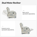 Larry Traditional Floral Dual Motor Heated Lift Assist Power Recliner with Massage Set of 2 by