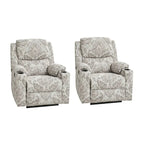 Larry Traditional Floral Dual Motor Heated Lift Assist Power Recliner with Massage Set of 2 by
