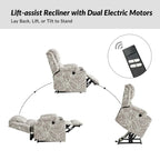 Larry Traditional Floral Dual Motor Heated Lift Assist Power Recliner with Massage Set of 2 by