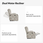 Larry Traditional Floral Dual Motor Heated Lift Assist Power Recliner with Massage Set of 2 by