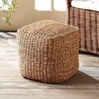 Coastal Seagrass Square Pouf