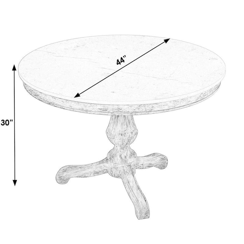Danielle 44Round Pedestal Marble Dining Table