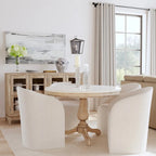 Danielle 44Round Pedestal Marble Dining Table