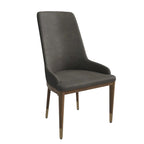 Upholstered Leather Dining Chair with Rubberwood Frame Side Chair High Back and Gold Accent Legs for Living Room