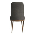 Upholstered Leather Dining Chair with Rubberwood Frame Side Chair High Back and Gold Accent Legs for Living Room