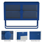 Stylish Tempered Glass Cabinet Credenza with 2 Fluted Glass Doors