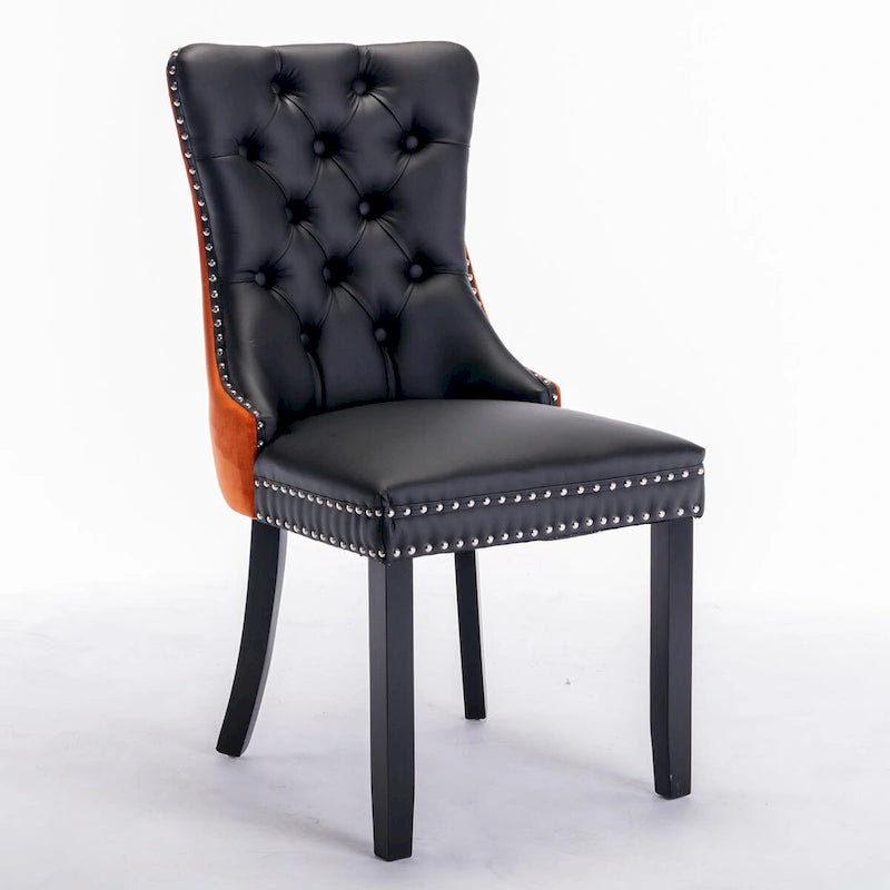 High-end Tufted Contemporary Upholstered Dining Chair with Nailhead Trim