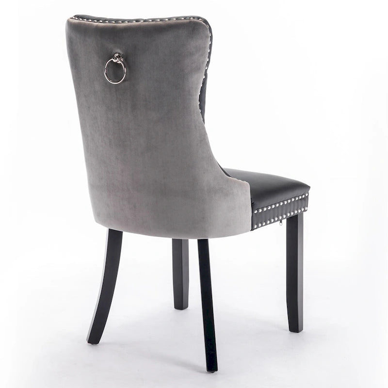 High-end Tufted Contemporary Upholstered Dining Chair with Nailhead Trim