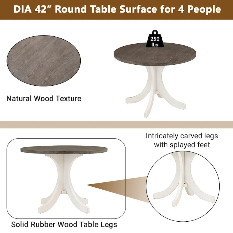 Solid Wood Round Dining Table