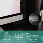 L Shaped Desk with Charger,Computer Desk with Drawers,Bookshelf & Hutchwith LED Light,Modern Corner Desk,Home Office Desk