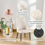 Howtai Grey Glass Table Set with 4 Velvet Chairs for Home Kitchen Dining Room