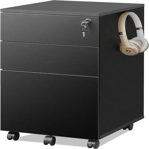 3 Drawer File Cabinet with Lock - 17.7D x 15.5W x 25.8H