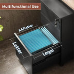 3 Drawer File Cabinet with Lock - 17.7D x 15.5W x 25.8H