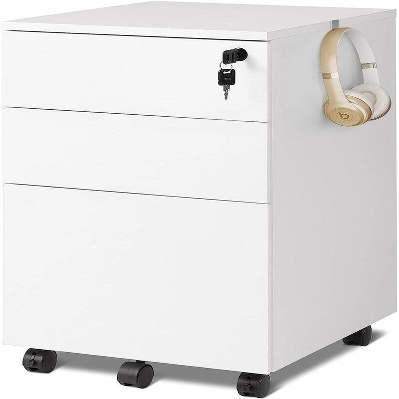 3 Drawer File Cabinet with Lock - 17.7D x 15.5W x 25.8H