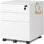 3 Drawer File Cabinet with Lock - 17.7D x 15.5W x 25.8H