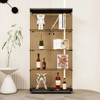 Tawny 4 Shelves Glass Display Cabinet, Floor Standing Curio Bookshelf for Living Room, Office,Cloakroom