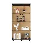 Tawny 4 Shelves Glass Display Cabinet, Floor Standing Curio Bookshelf for Living Room, Office,Cloakroom