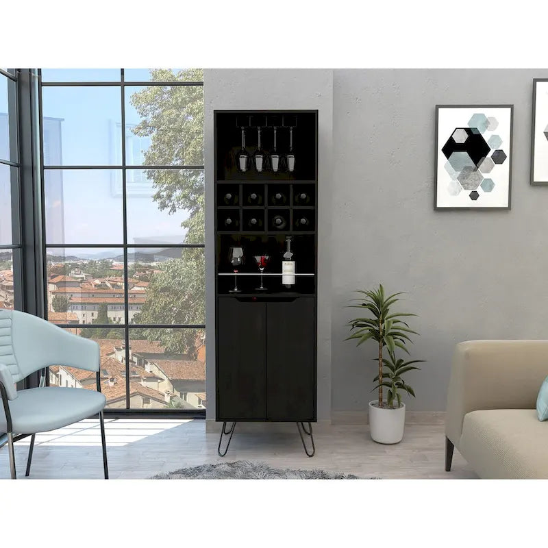 Bar Cabinet for Kitchen, Dining Room,Living Room, Black