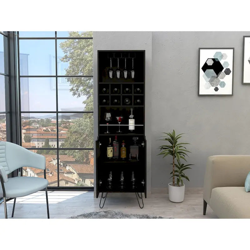 Bar Cabinet for Kitchen, Dining Room,Living Room, Black