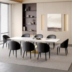 9 - Piece 94.48Rectangular Extendable Sintered Stone Dining Table with 8 Faux leather Chairs Dining Set