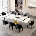 9 - Piece 94.48Rectangular Extendable Sintered Stone Dining Table with 8 Faux leather Chairs Dining Set