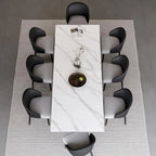 9 - Piece 94.48Rectangular Extendable Sintered Stone Dining Table with 8 Faux leather Chairs Dining Set