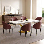 9 - Piece 94.48Rectangular Extendable Sintered Stone Dining Table with 8 Faux leather Chairs Dining Set